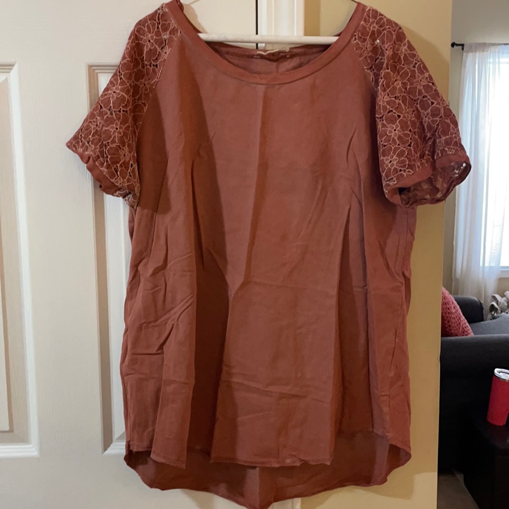 Burnt orange easel shirt
